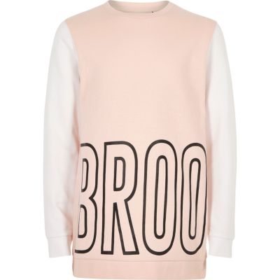 Girls pink block print sweatshirt